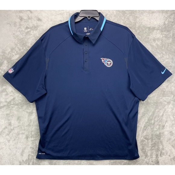 Nike Men's Tennessee Titans Polo Shirt 3XL NFL Onfield Apparel Dri Fit Polyester - Picture 1 of 9